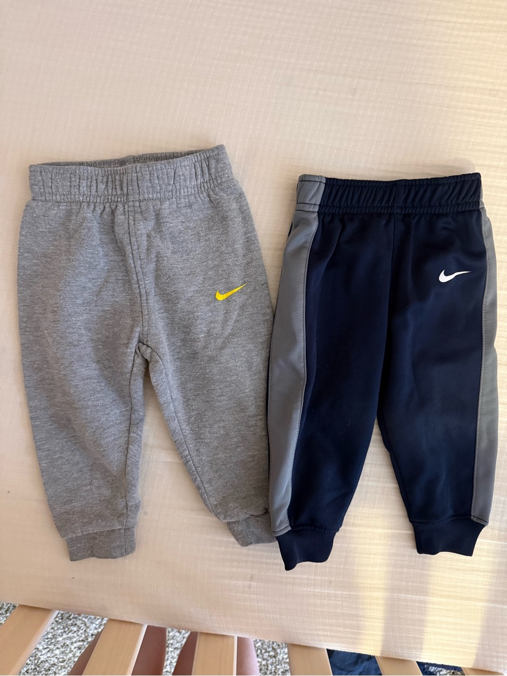 Nike Kids Baby Boy Grey/Navy Jogger Pants Bundle - 2-Pack- 12 months- GUC